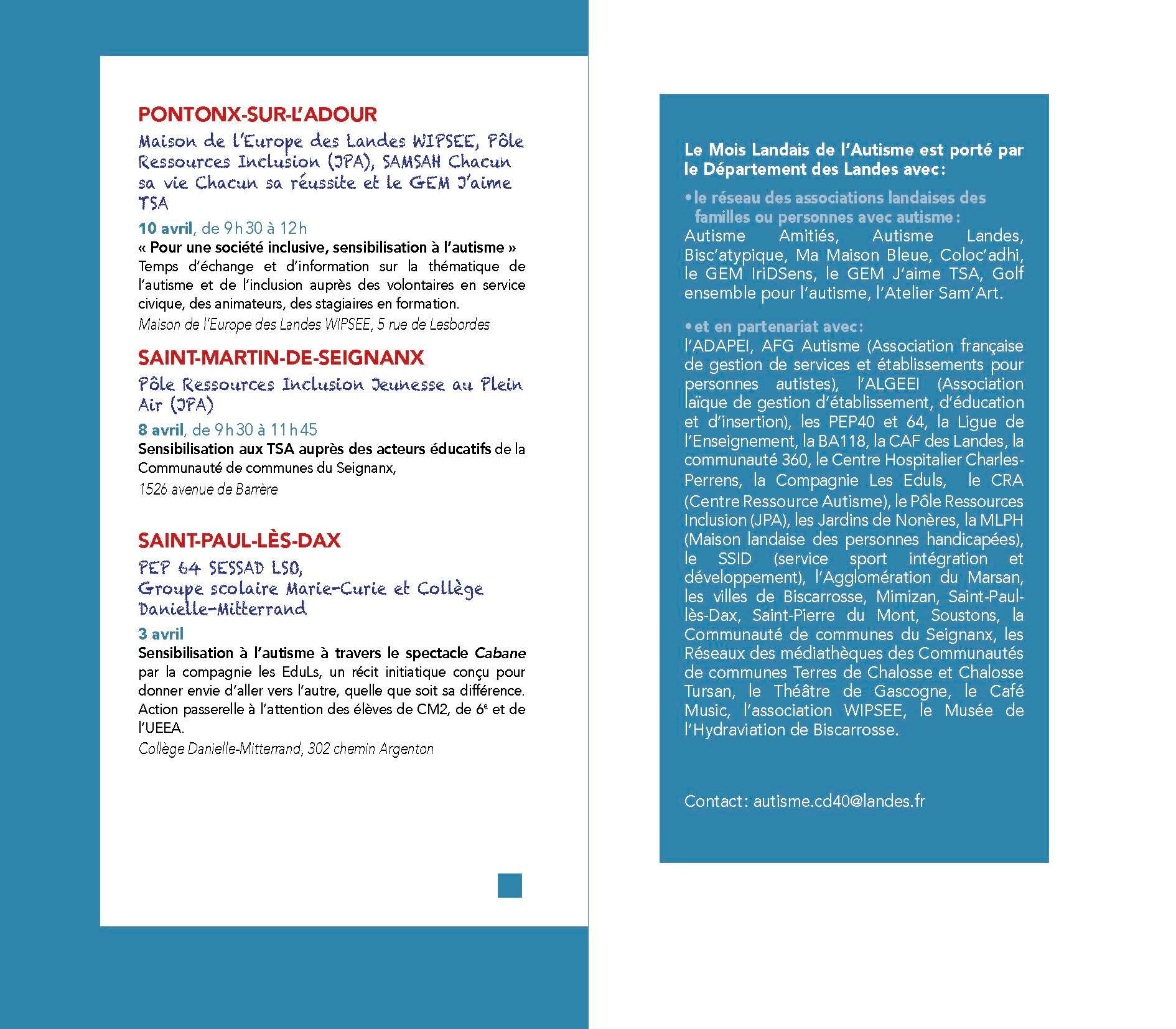PROGRAMME LANDES AUTISME