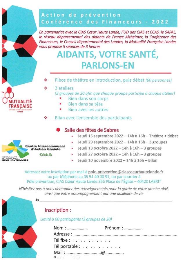 atelier pour les aidants à Sabres